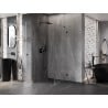 Mexen Lunar-B Duschabtrennung, schwenkbar, links, 100 x 100 cm, transparent, gebürstet gun gray - 832-100-100-66-00-L