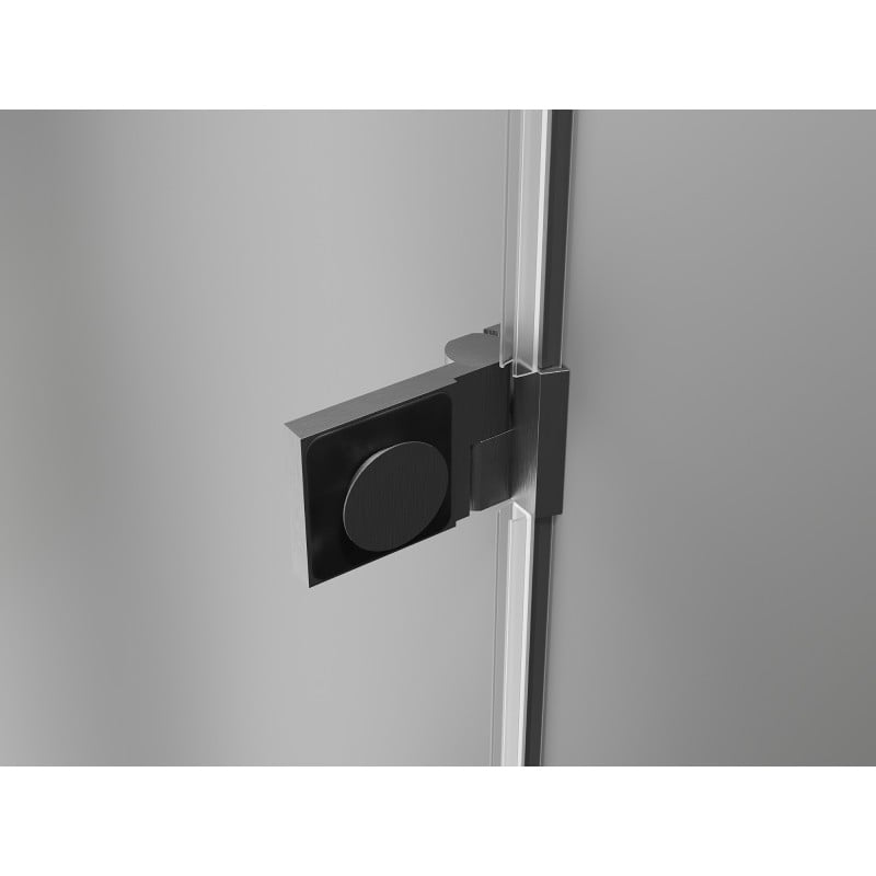 Mexen Lunar-B Duschabtrennung, schwenkbar, links, 100 x 100 cm, transparent, gebürstet gun gray - 832-100-100-66-00-L