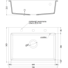 Mexen Elix Granitspüle 1-becken 700 x 500 mm, weiß, goldener Siphon - 6526701005-20-G