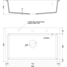Mexen Elix Granitspüle 1-beckig 800 x 500 mm, beige, Siphon chrom - 6527801005-69