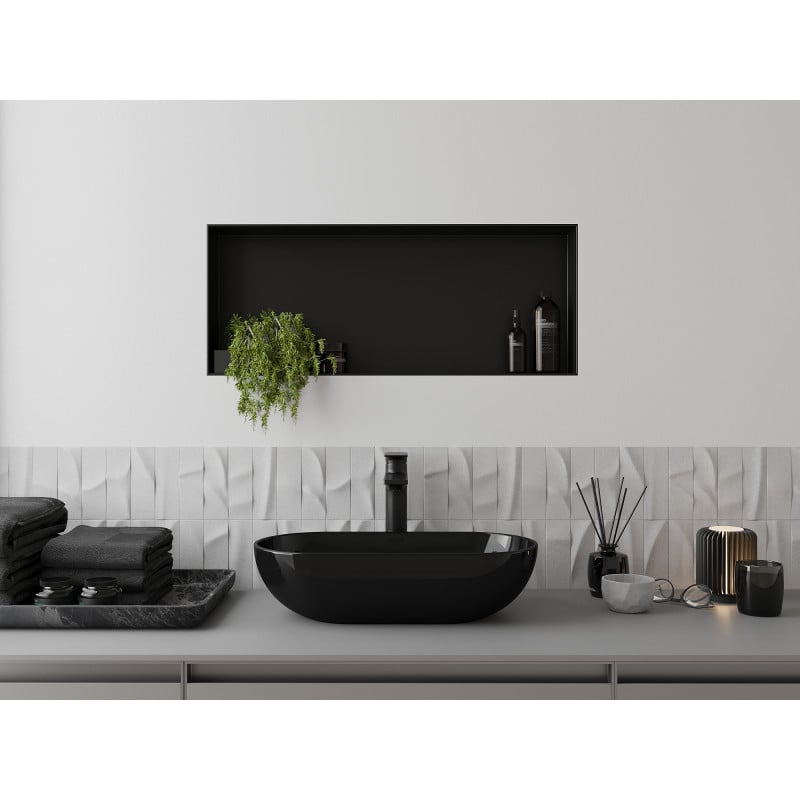 Mexen X-Wall-R Nischenregal mit Flansch 60 x 30 cm, schwarz - 1970603010