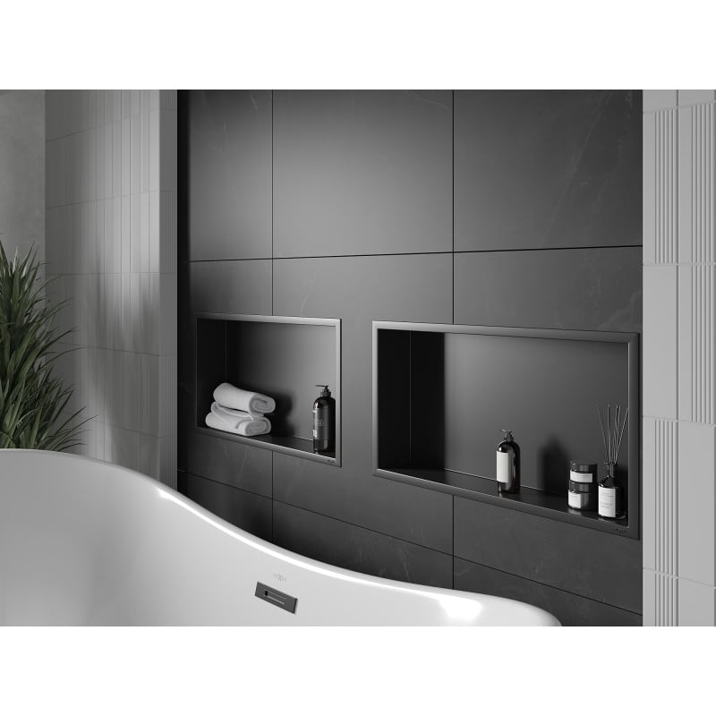 Mexen X-Wall-R Nischenregal mit Flansch 60 x 30 cm, schwarz - 1970603010