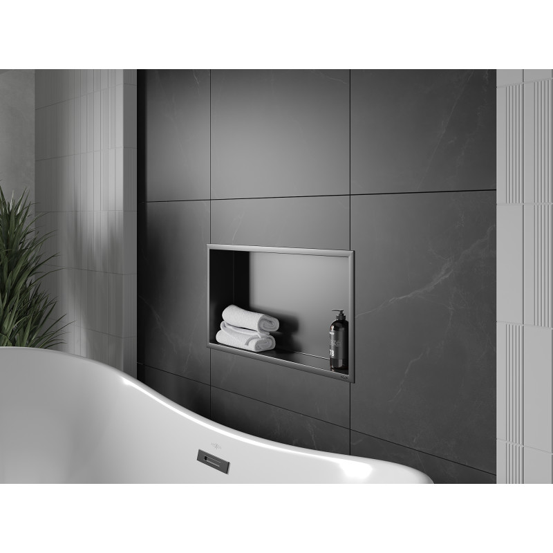Mexen X-Wall-R Nischenregal mit Kragen 60 x 30 cm, schwarz - 1970603010