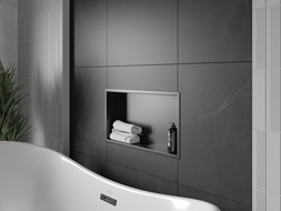 Mexen X-Wall-R Einbauregal mit Flansch 60 x 30 cm, Schwarz - 1970603010