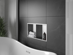 Mexen X-Wall-R Einbauregal mit Flansch und Auflage 60 x 30 cm, inox - 1910603010S