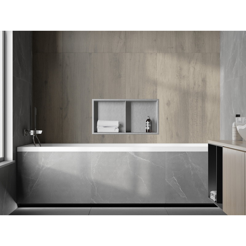 Mexen X-Wall-R Nischenregal mit Flansch und Regal 60 x 30 cm, Inox - 1910603010S
