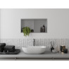 Mexen X-Wall-R Nischenregal mit Rahmen und Regal 60 x 30 cm, Inox - 1910603010S