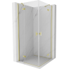 Mexen Mist-H Duo Duschkabine, schwenkbar 70 x 70 cm, transparent, gebürstetes Gold - 8A5-070L-070P-55-00