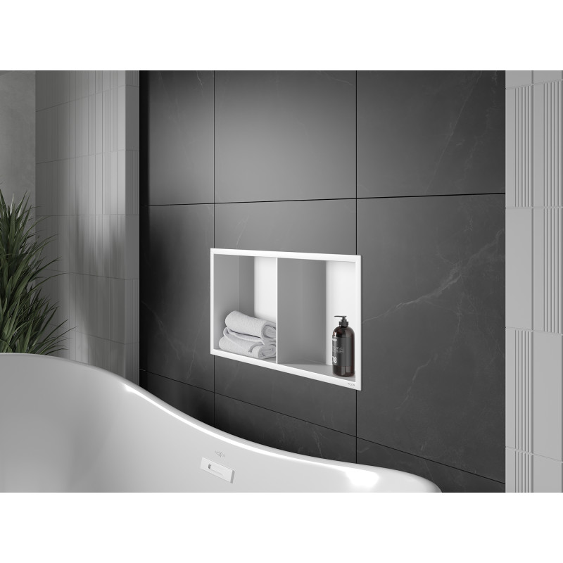 Mexen X-Wall-R Nischenregal mit Rahmen und Regal 60 x 30 cm, weiß - 1920603010S