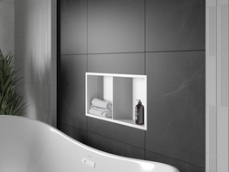 Mexen X-Wall-R Einbauregal mit Flansch und Auflage 60 x 30 cm, Weiß - 1920603010S