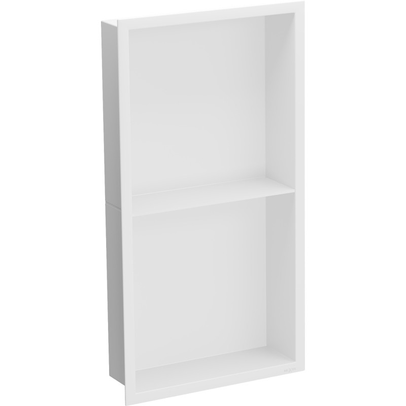 Mexen X-Wall-R Einbauregal mit Flansch und Ablage 60 x 30 cm, weiß - 1920603010S