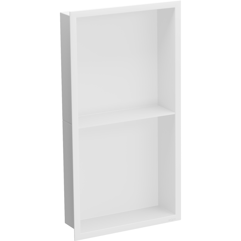 Mexen X-Wall-R Nischenregal mit Flansch und Regal 60 x 30 cm, weiß - 1920603010S