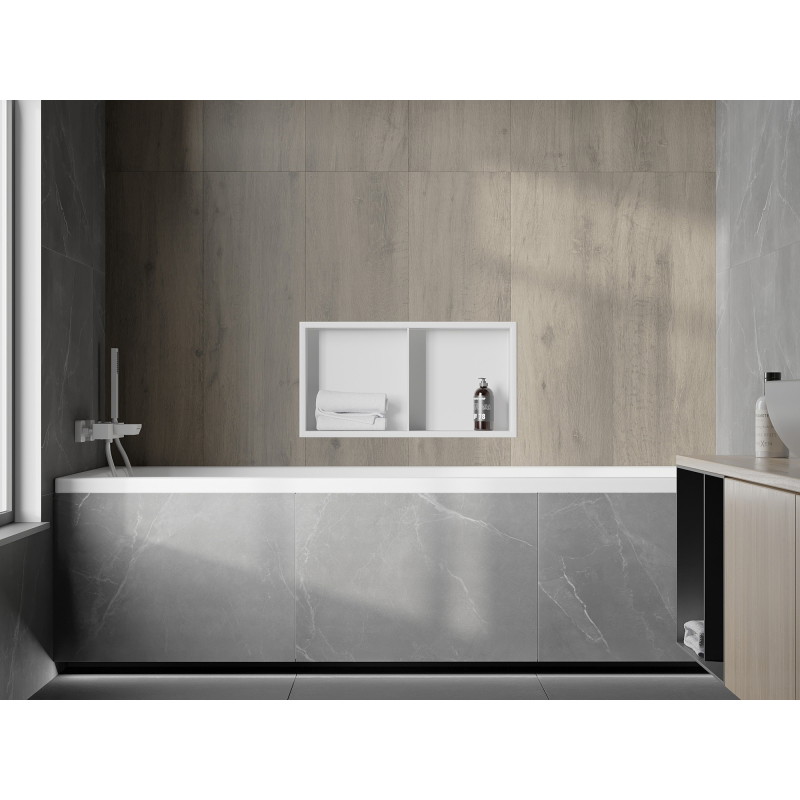 Mexen X-Wall-R Einbauregal mit Flansch und Ablage 60 x 30 cm, weiß - 1920603010S
