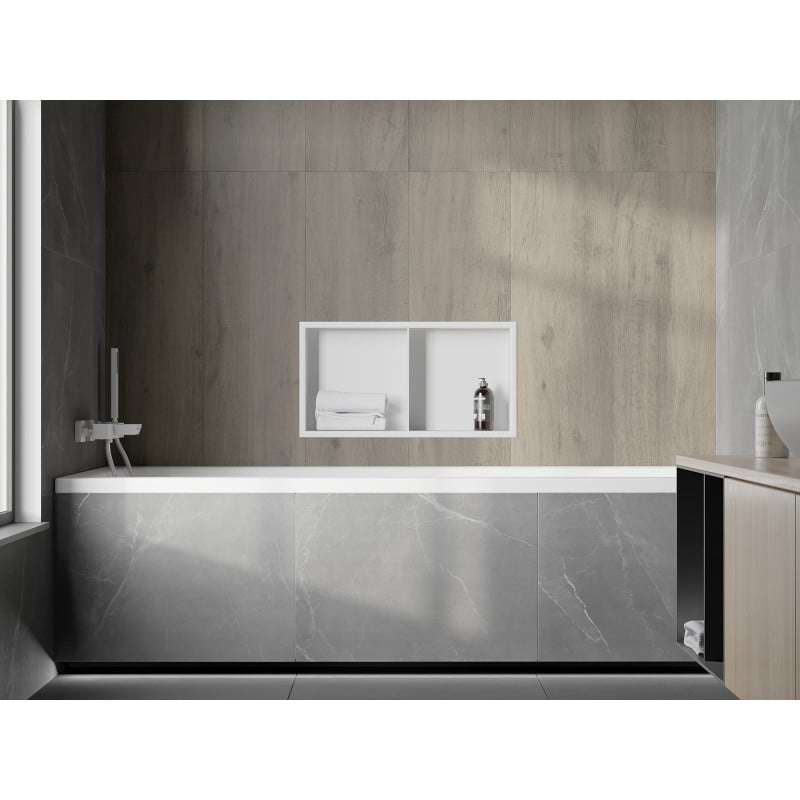 Mexen X-Wall-R Nischenregal mit Flansch und Regal 60 x 30 cm, weiß - 1920603010S