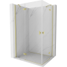 Mexen Mist-H Duo Pendeltür-Duschkabine links 90 x 80 cm, transparent, gebürstetes Gold - 8A5-090L-080P-55-00