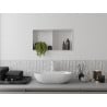 Mexen X-Wall-R Nischenregal mit Flansch und Regal 60 x 30 cm, weiß - 1920603010S