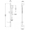 Mexen DF45 verstellbares Duschset, schwarz - 785454582-70