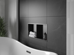 Mexen X-Wall-R Einbauregal mit Flansch und Auflage 60 x 30 cm, Schwarz - 1970603010S