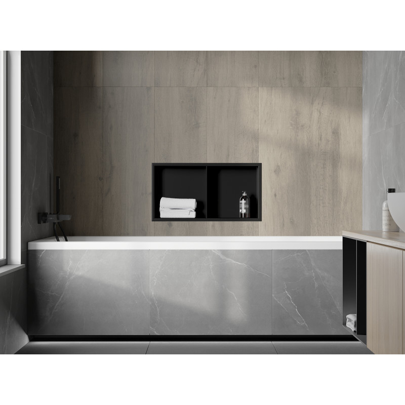 Mexen X-Wall-R Nischenregal mit Flansch und Ablage 60 x 30 cm, schwarz - 1970603010S