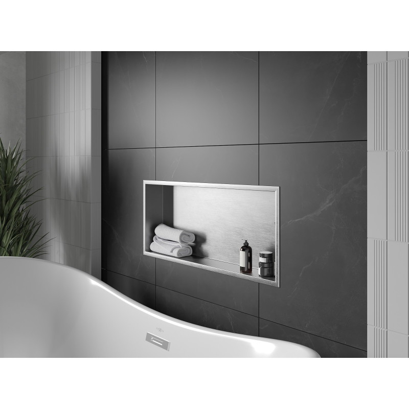 Mexen X-Wall-R Regalnische mit Flansch 75 x 30 cm, Inox - 1910753010