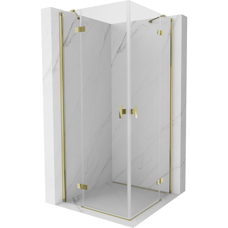 Mexen Mist-H Duo Duschkabine schwingbar 115 x 115 cm, transparent, gold - 8A5-115L-115P-50-00