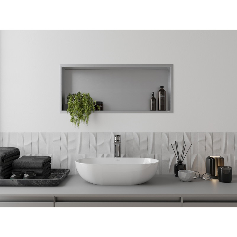 Mexen X-Wall-R Regalnische mit Flansch 75 x 30 cm, Inox - 1910753010