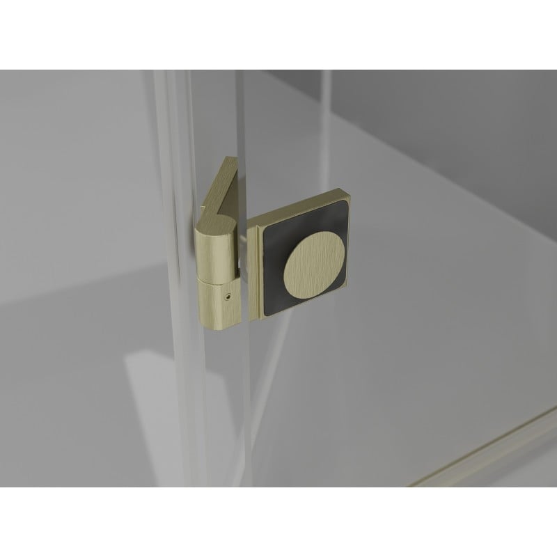 Mexen Mist-H Duo Duschkabine schwenkbar 105 x 105 cm, transparent, gebürstetes Gold - 8A5-105L-105P-55-00