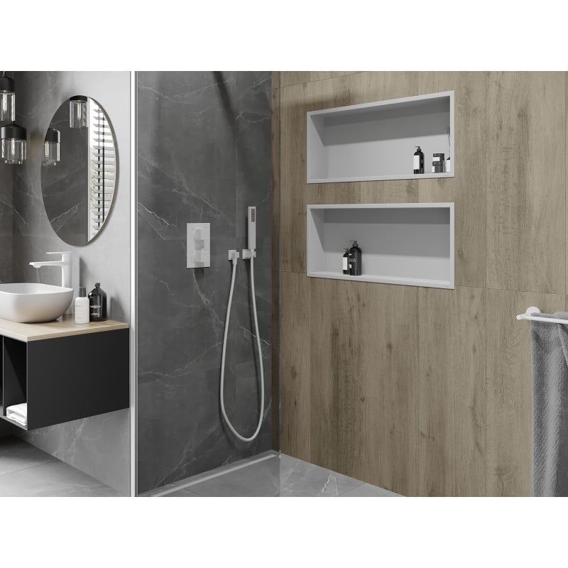 Mexen X-Wall-R Nischenregal mit Flansch 75 x 30 cm, weiß - 1920753010