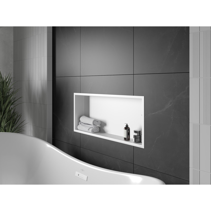 Mexen X-Wall-R Nischenregal mit Rand 75 x 30 cm, weiß - 1920753010