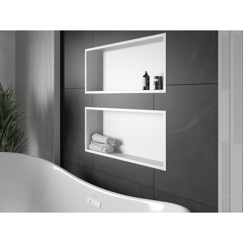 Mexen X-Wall-R Nischenregal mit Flansch 75 x 30 cm, weiß - 1920753010