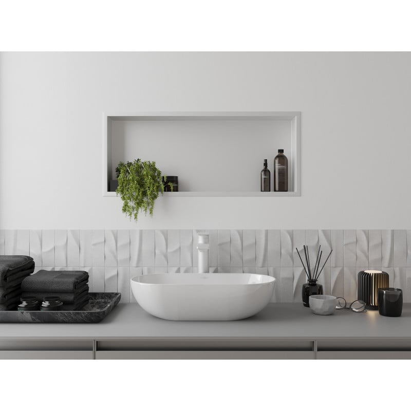 Mexen X-Wall-R Nischenregal mit Flansch 75 x 30 cm, weiß - 1920753010