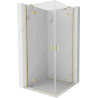 Mexen Mist-H Duo Duschkabine, schwenkbar, 115 x 115 cm, transparent, gebürstetes Gold - 8A5-115L-115P-55-00