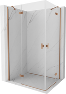 Mexen Mist-H Duo Duschkabine Schwingtür links 90 x 80 cm, transparent, gebürstetes Kupfer - 8A5-090L-080P-65-00