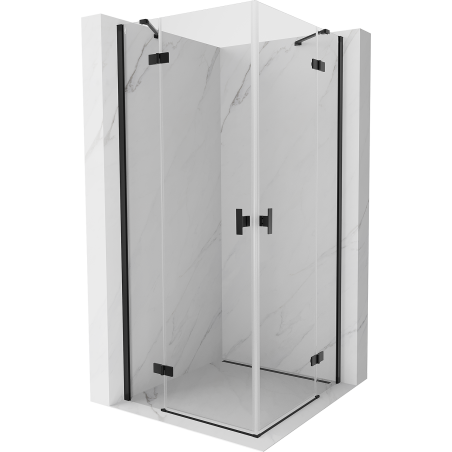 Mexen Mist-H Duo Duschkabine, schwenkbar 70 x 70 cm, transparent, schwarz - 8A5-070L-070P-70-00
