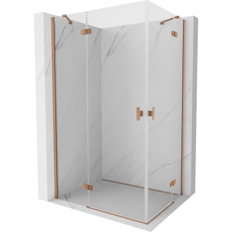Mexen Mist-H Duo Duschkabine links öffnend 105 x 85 cm, transparent, gebürstetes Kupfer - 8A5-105L-085P-65-00
