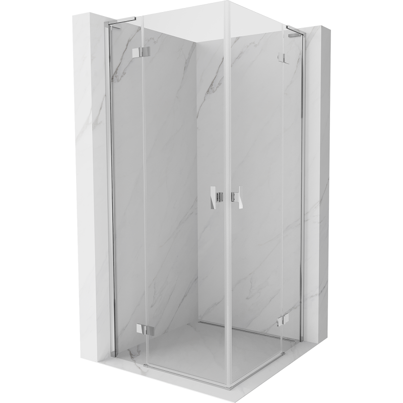 Mexen Mist-H L Duo Duschkabine mit Schwingtür 75 x 75 cm, transparent, chrom - 8A5L-075L-075P-01-00