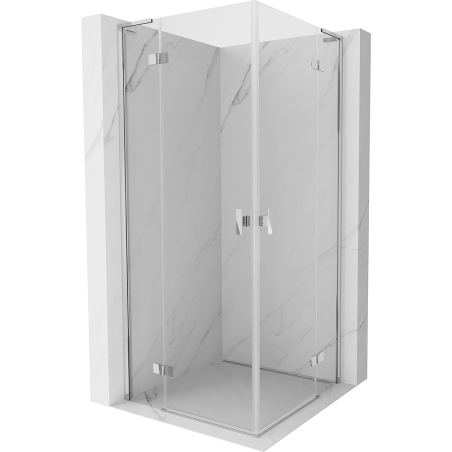 Mexen Mist-H L Duo Duschkabine mit Schwingtür 75 x 75 cm, transparent, chrom - 8A5L-075L-075P-01-00
