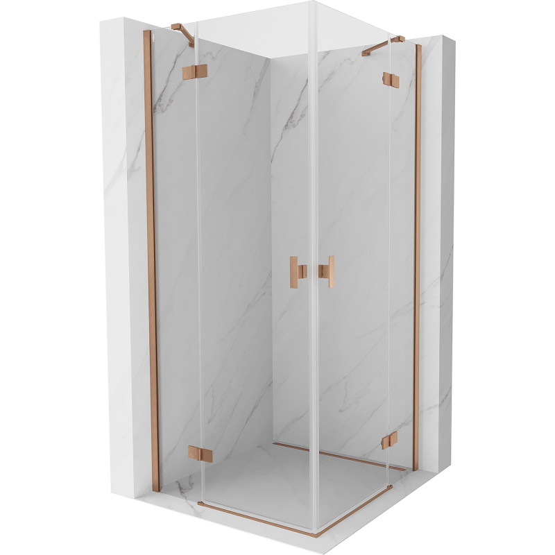 Mexen Mist-H Duo Duschkabine, 90 x 90 cm, transparent, gebürstetes Kupfer - 8A5-090L-090P-65-00