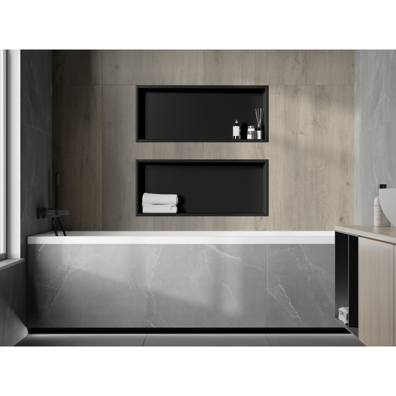 Mexen X-Wall-R Nischenregal mit Flansch 75 x 30 cm, schwarz - 1970753010