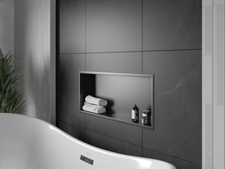 Mexen X-Wall-R Einbauregal mit Flansch 75 x 30 cm, Schwarz - 1970753010