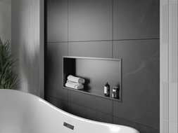 Mexen X-Wall-R Nischenregal mit Flansch 75 x 30 cm, schwarz - 1970753010