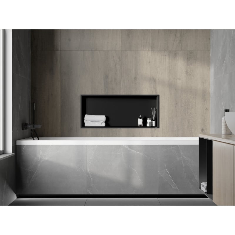 Mexen X-Wall-R Nischenregal mit Flansch 75 x 30 cm, schwarz - 1970753010