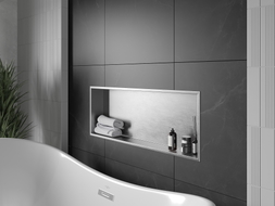 Mexen X-Wall-R Einbauregal mit Rahmen 90 x 30 cm, Inox - 1910903010