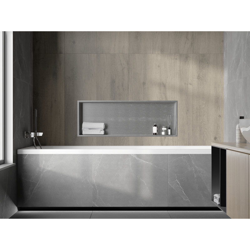 Mexen X-Wall-R Nischenregal mit Flansch 90 x 30 cm, Inox - 1910903010