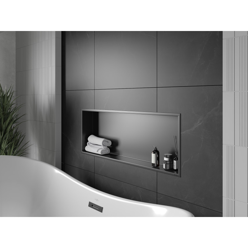 Mexen X-Wall-R Nischenregal mit Rahmen 90 x 30 cm, schwarz - 1970903010
