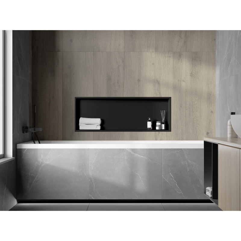 Mexen X-Wall-R Nischenregal mit Flansch 90 x 30 cm, schwarz - 1970903010