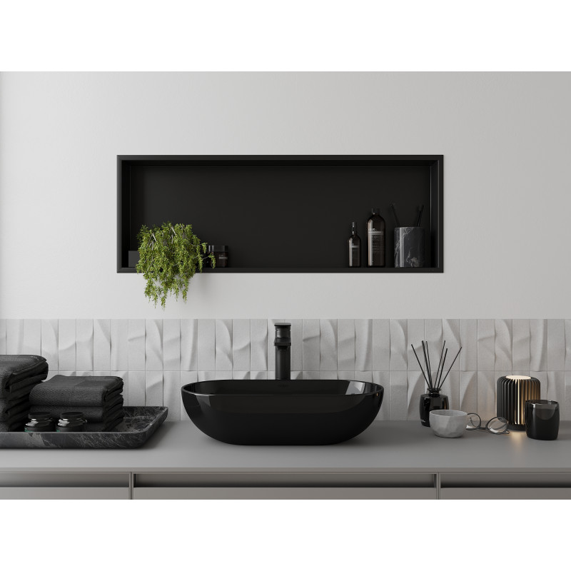 Mexen X-Wall-R Nischenregal mit Rahmen 90 x 30 cm, schwarz - 1970903010
