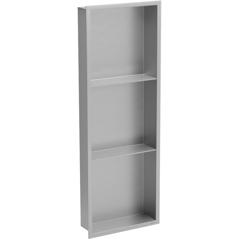 Mexen X-Wall-R Nischenregal mit Flansch und Regal 90 x 30 cm, Inox - 1910903010S