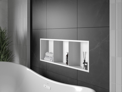 Mexen X-Wall-R Nischenregal mit Flansch und Regal 90 x 30 cm, weiß - 1920903010S