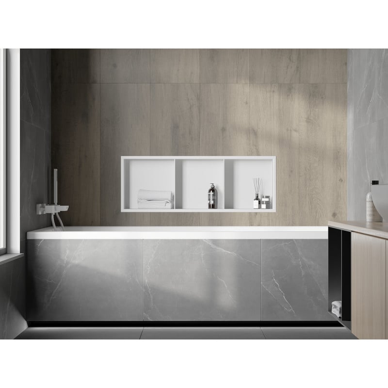 Mexen X-Wall-R Nischenregal mit Flansch und Regal 90 x 30 cm, weiß - 1920903010S